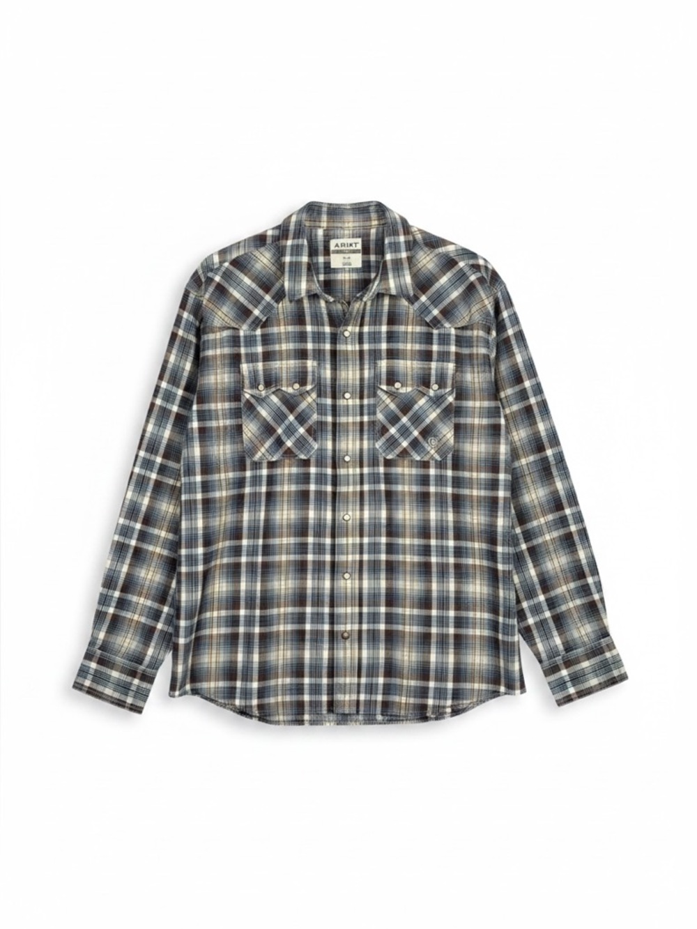 Ariat Holland Retro Fit Western Snap Shirt Plaid Slim Fit‎ Men’s XL